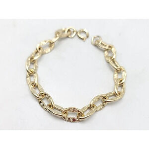 Whiting Davis New Old Stock Gold Tone Chain Link Bracelet 7.5" Length 3/8" Width